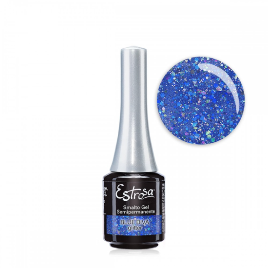 Estrosa - Smalto Gel Semipermanente 7919 Blue Diva Glitter 7ml