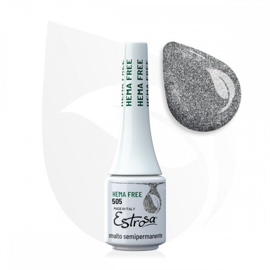 Estrosa - Hema Free Smalto Semipermanente 505 Argento micro glitter 7ml