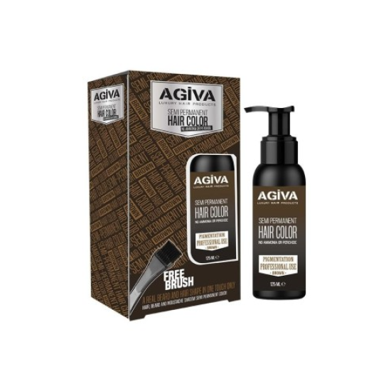 Agiva - Semi Permanent Beard & Hair Color Colore Marrone 125ml