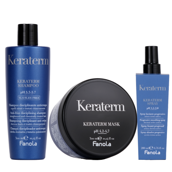 Fanola - KIT Keraterm Shampoo 300ml, Spray 200ml e Maschera 300ml