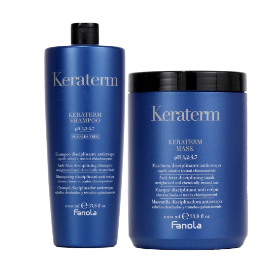 Fanola - KIT 2 PEZZI - Keraterm Shampoo 1000ml+Keraterm Maschera 1000ml