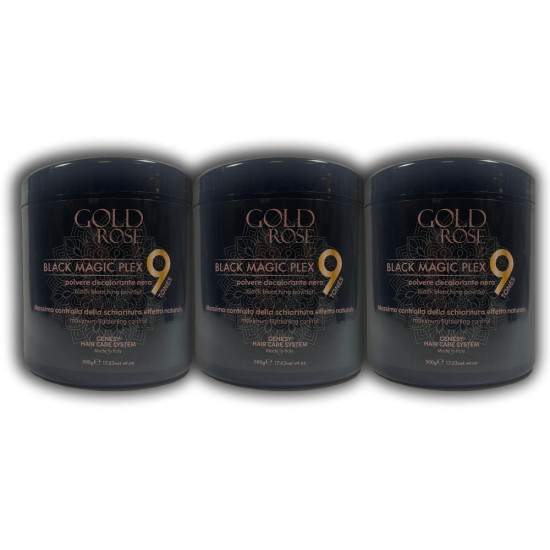 Genesy - OFFERTA 3 Gold Rose Black Magic Plex 9 Polvere Decolorante 500gr