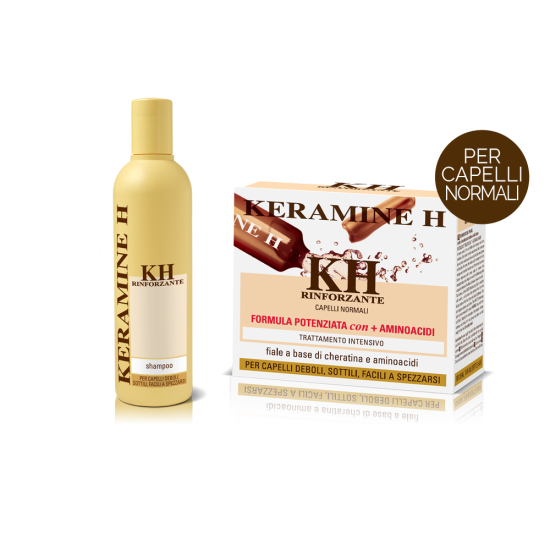 Keramine H - KIT  Shampoo Rinforzante 300ml + Fiala Rinforzante Bianca Confezione 10 fiale da 10ml