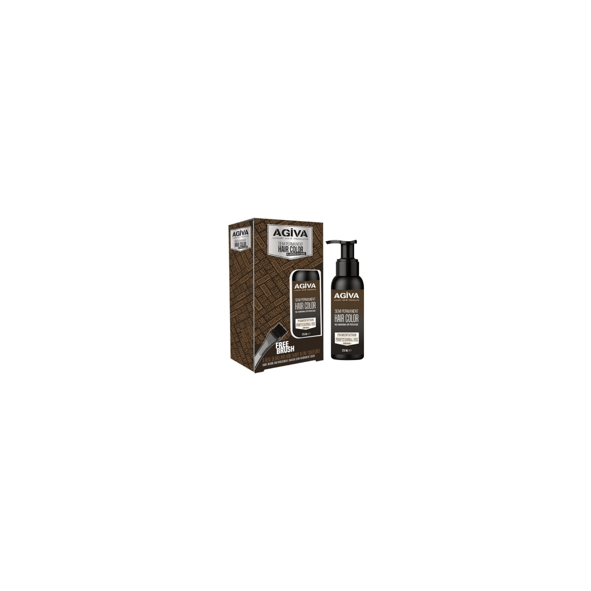 Agiva - Semi Permanent Beard & Hair Color Colore Marrone 125ml