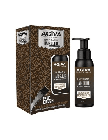 Agiva - Semi Permanent Beard & Hair Color Colore Marrone 125ml