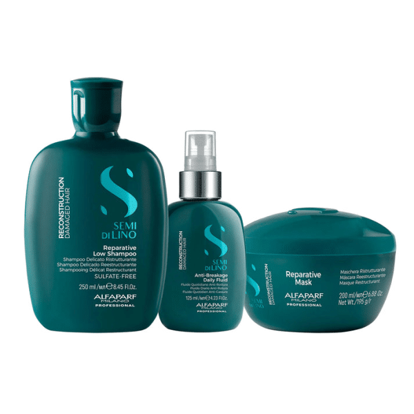 Alfaparf - Semi di Lino Reconstruction Reparative Shampoo 250ml + Mask 200ml + Fluid 125ml