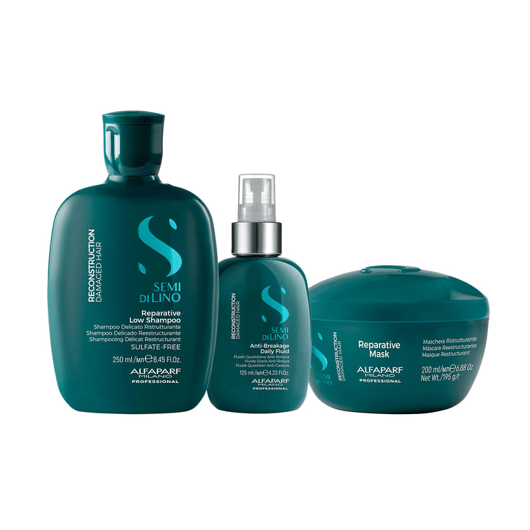 Alfaparf - Semi di Lino Reconstruction Reparative Shampoo 250ml + Mask 200ml + Fluid 125ml