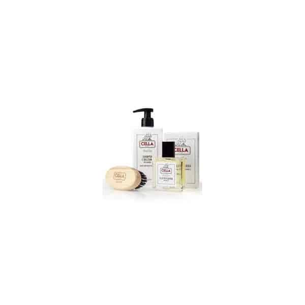 Cella Milano - Gift Set Shampoo e Balsamo 200ml + Olio per Barba 50ml + Spazzola da Barba