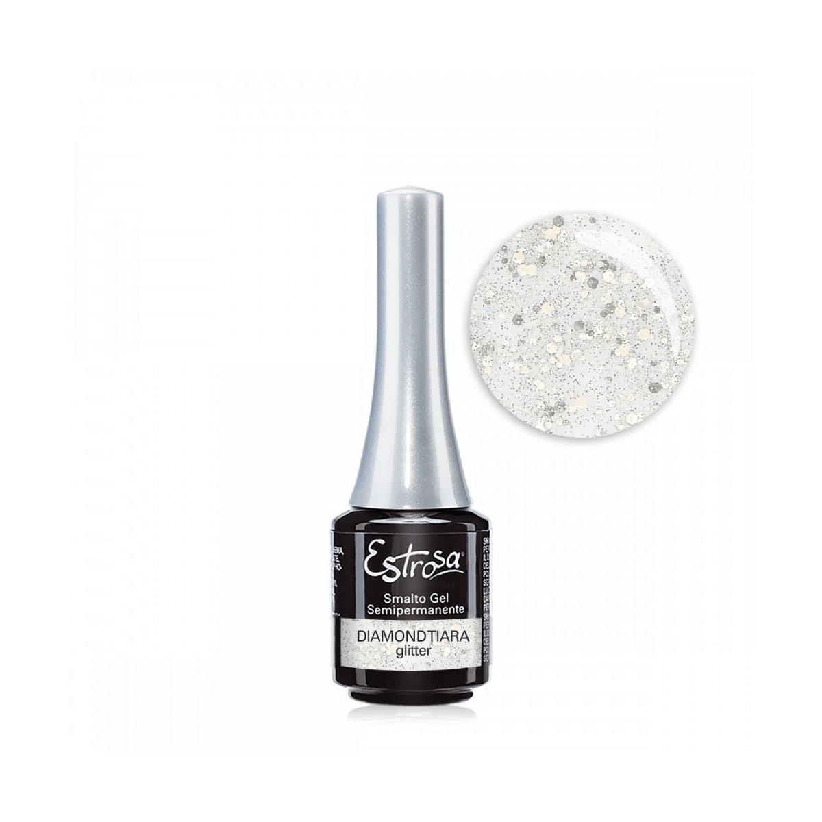 Estrosa - Smalto Gel Semipermanente 7914 Diamond Tiara Hexagon Glitter 7ml