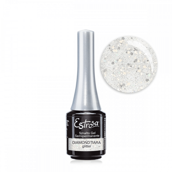 Estrosa - Smalto Gel Semipermanente 7914 Diamond Tiara Hexagon Glitter 7ml