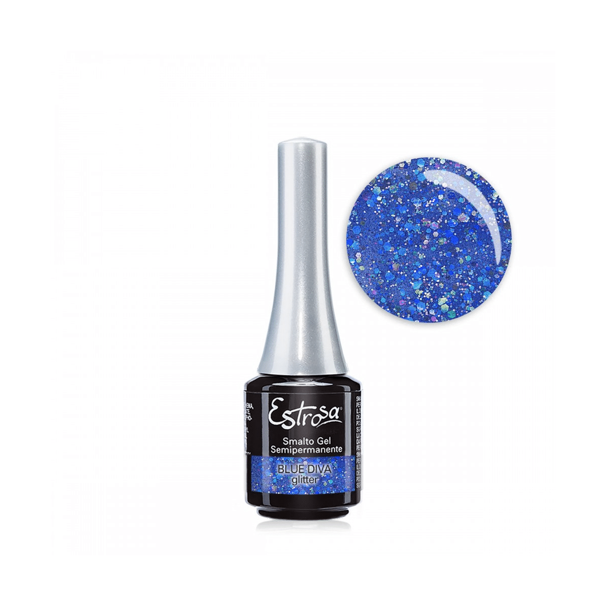 Estrosa - Smalto Gel Semipermanente 7919 Blue Diva Glitter 7ml