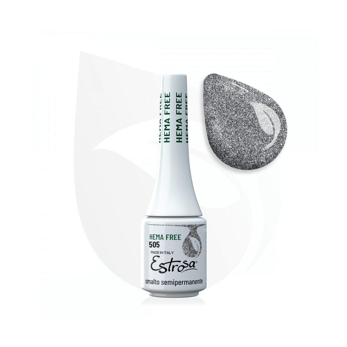 Estrosa - Hema Free Smalto Semipermanente 505 Argento micro glitter 7ml