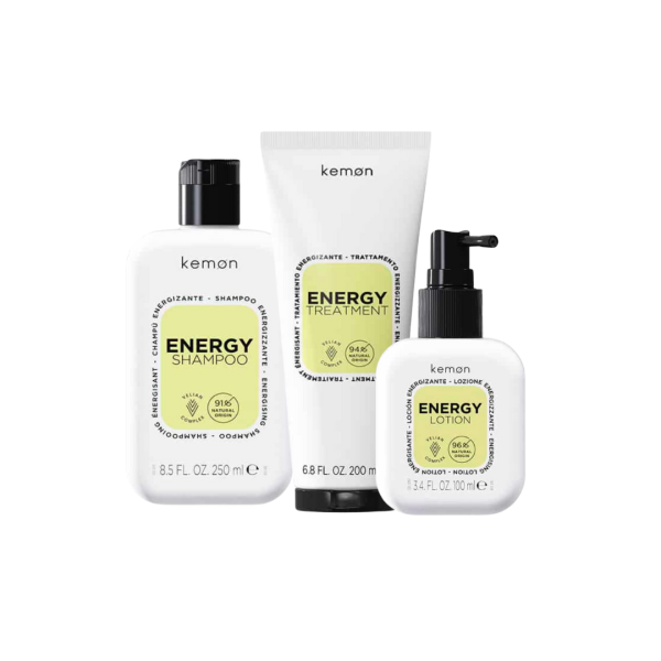Kemon Hair Care Energy Shampoo 250ml + Treatment 200ml + Lotion 100ml