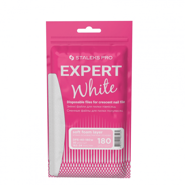 Staleks Pro Ricambi BIANCHI con spugnetta per lima base mezzaluna EXPERT 40 Grana 180 Conf.30 pezzi